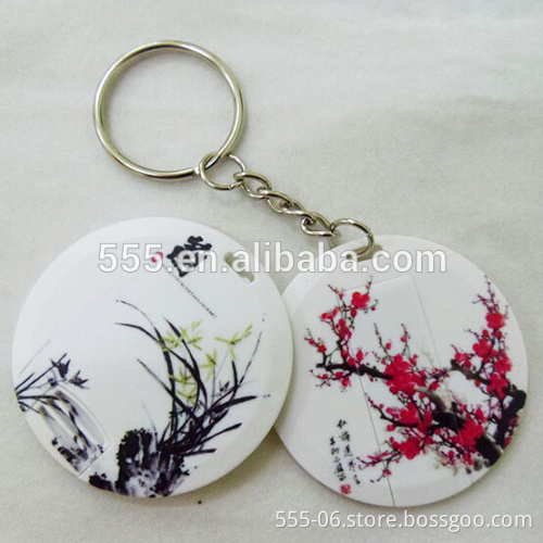 Mini plastic round card usb flash drive, business card shape usb memory stick 1GB 2GB 4GB 8GB 16GB 32GB